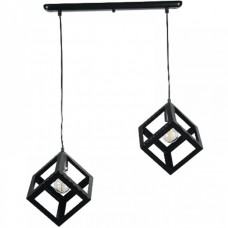 Φωτιστικό Κρεμαστό 2xE27 230V σε Ράγα Μαύρο 4400-2-BL